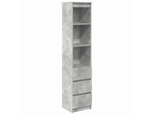 Buffet haut - bahut - meuble de rangement gris béton 37,5x35x180 cm bois d'ingénierie