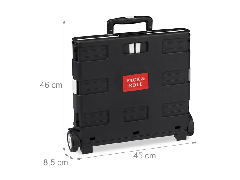  Chariot de transport pliable à roulettes dimensions 35 kg stabilité praticité style moderne en plastique noir 13_0009952  - Conforama C