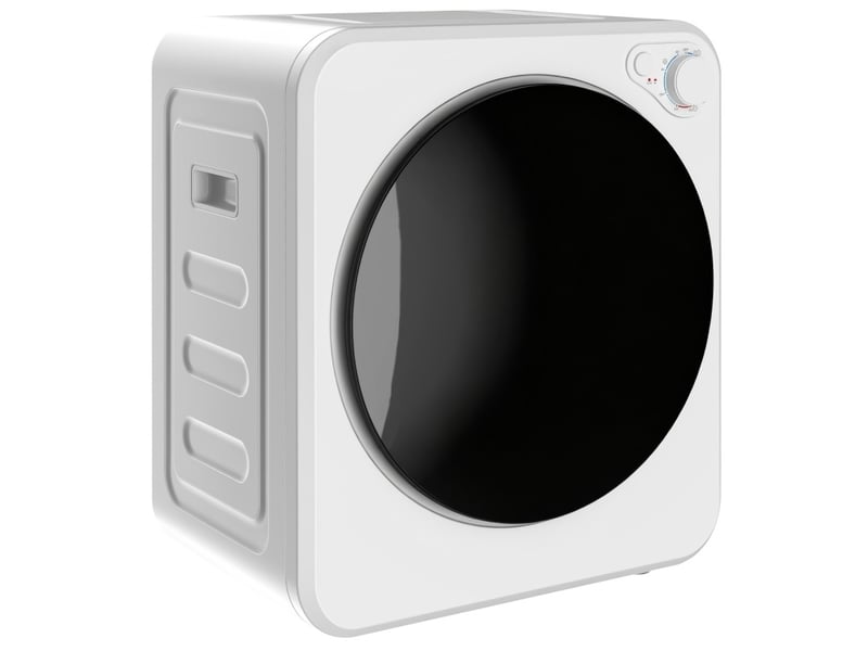 Sèche-linge 48x44x57 cm, 4 kg blanc, tambour en acier inoxydable réversible, 5 programmes, évacuation - Conforama A