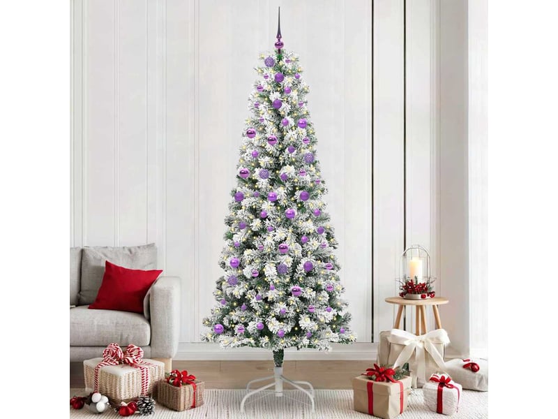 Sapin de noël, arbre de noël artificiel à branches articulées vert et blanc cf61108 - Conforama B