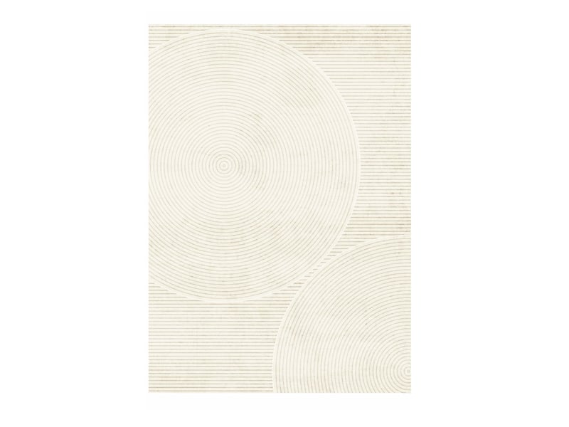  Tapis de salon et chambre en peluche courte haute densité, motifs géométriques, crème, antidérapant, 200x300 cm  - Conforama A