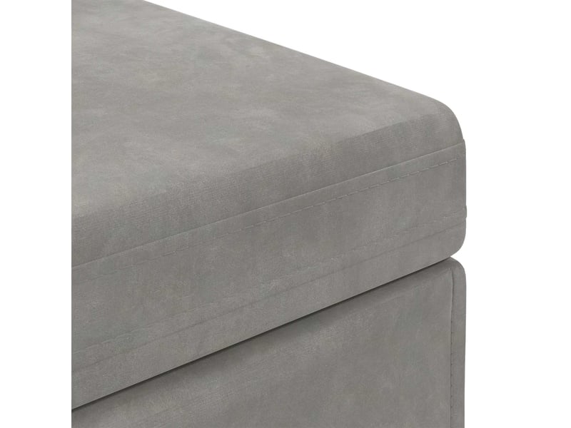  Tabouret bas, ottoman gris clair 41x41x40 cm velours et bois composite  - Conforama E