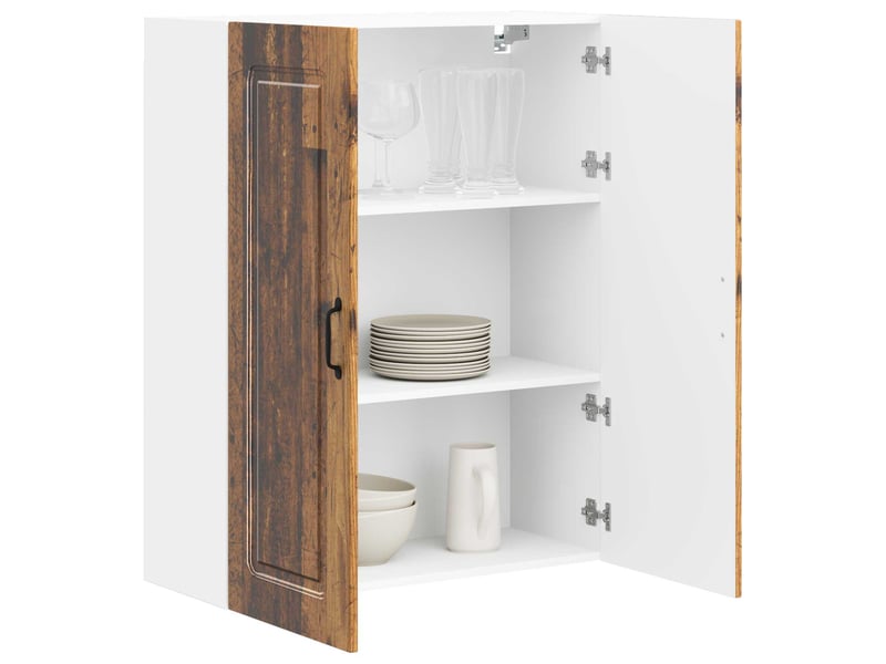 Meuble mural de cuisine | armoire de cuisine bois ancien 80x31x100cm shl5248 - Conforama A
