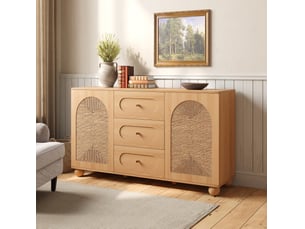Buffet 2 porte(s) 3 tiroir(s) <strong>DESVIAE</strong> <strong></strong> - 140 cm coloris naturel