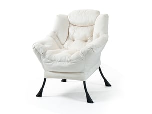 Fauteuil relax manuel <strong>COVREO </strong> Coton / Polyester blanc