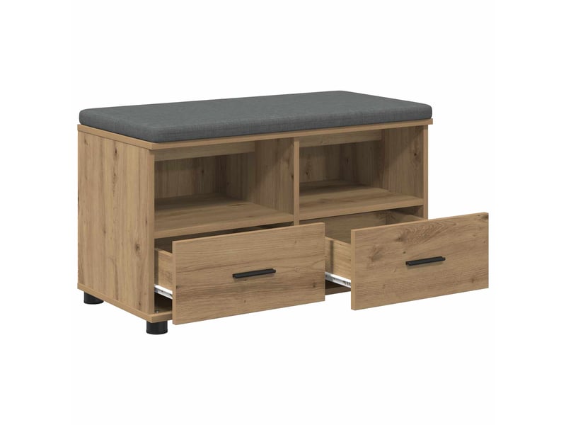  Banc d'entrée, banc interieur chêne artisanal 80x38x46 cm shl62578  - Conforama E