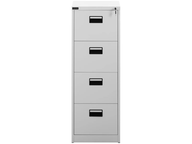  Caisson de bureau verrouillable 132 cm 4 tiroirs tôle d'acier laminé à froid gris 14_0008510  - Conforama E