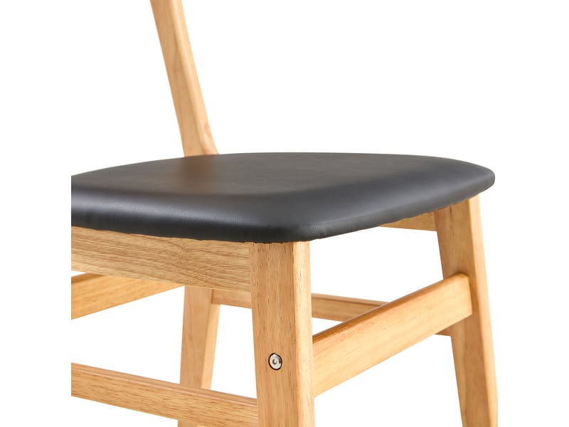  Lot de 2 chaises de salle à manger,45x43,9x78,7 cm,avec dossier en rotin,coloris bois  - Conforama E