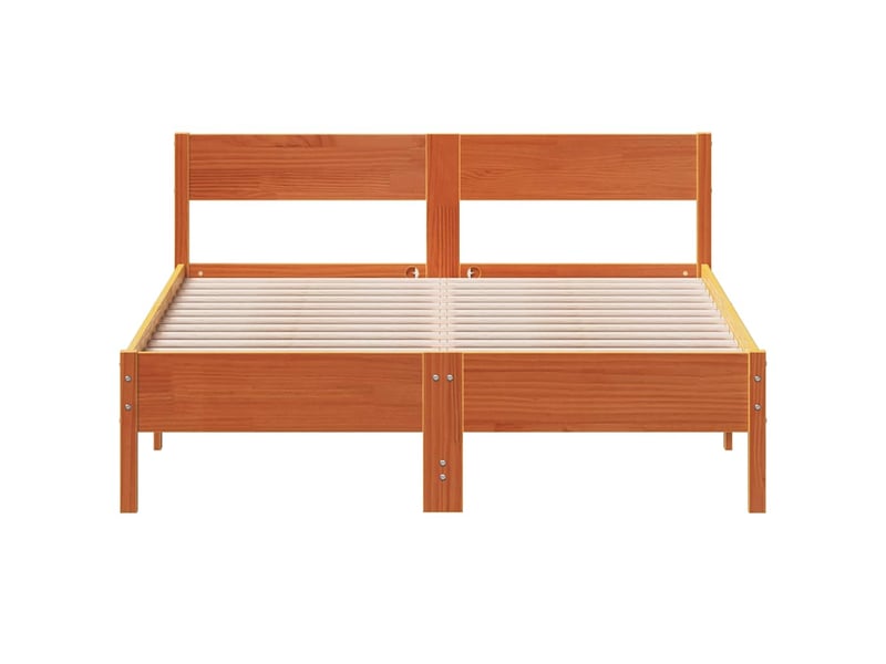  Lit double- lit adulte -  cadre de lit sans matelas  marron 120x190cm bois pin massif  - Conforama C