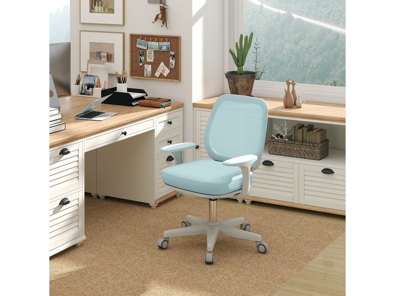  Chaise de bureau ergonomique pivotante, réglable en hauteur, 55 x 48 x 82,5-94,5 cm, verte  - Conforama C
