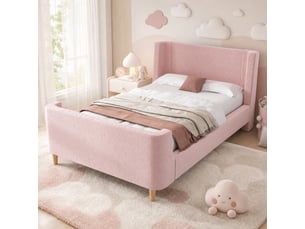 Lit simple 90x200 cm <strong>STILVORA</strong> <strong></strong> coloris rose