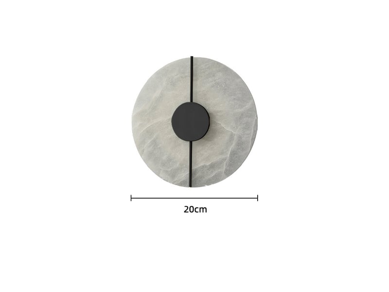  Applique murale ronde led design noir et blanc, effet marbre – fixation murale, pour salon, chambre et couloir  - Conforama B