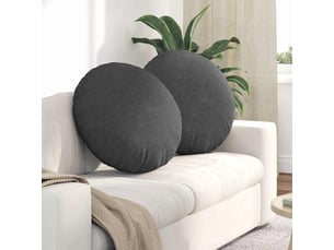 Lot de 2 coussins de siège, coussins décoratifs tissu en velours côtelé gris foncé cf59802