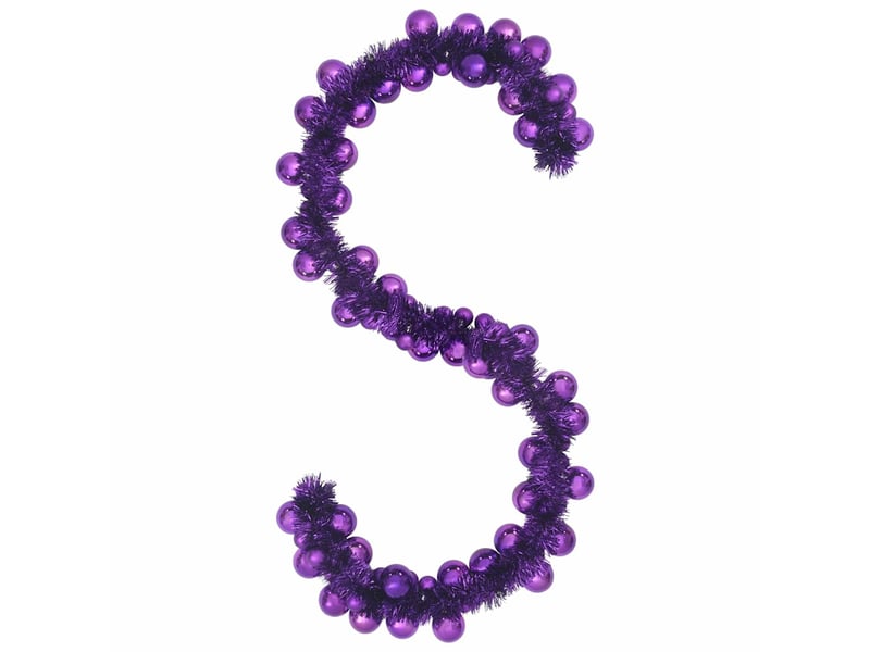  Guirlande de boules de noël led lilas 186 cm polystyrène  - Conforama A