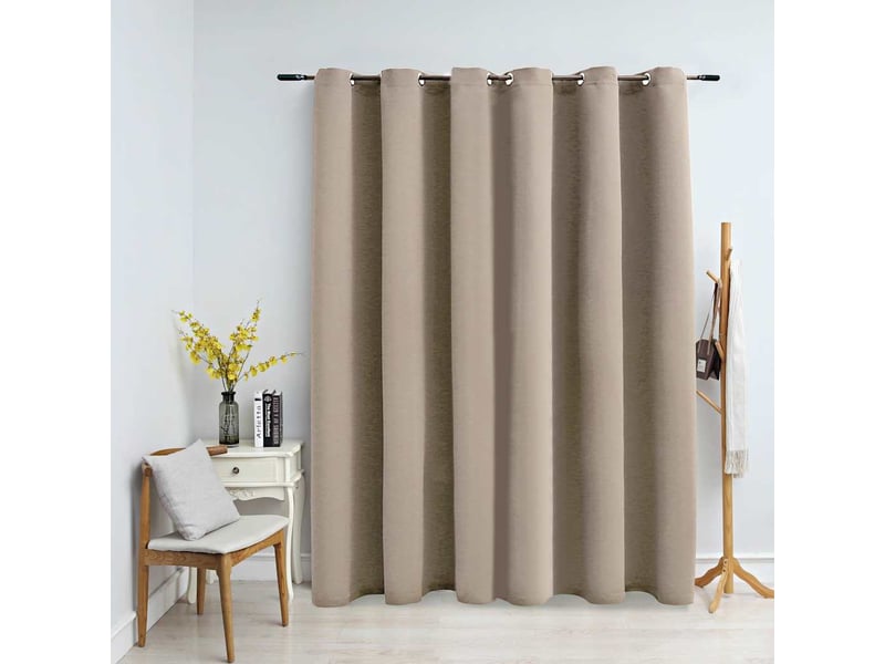  Rideau occultant, rideau black-out avec anneaux en métal beige 290x245 cm cf43946  - Conforama B