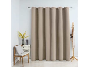 Rideau occultant, rideau black-out avec anneaux en métal beige 290x245 cm cf43946