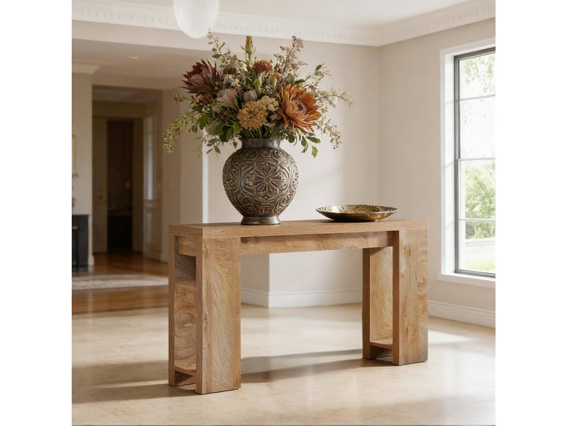  Console d'entrée 160x30x85 cm rustique panneau de particules marron  - Conforama D