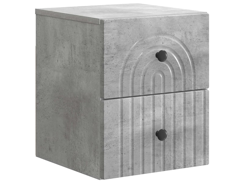  Table de chevet - cabinet de chevet - table de nuit mural gris béton 33 x 34,5 x 40 cm  - Conforama A