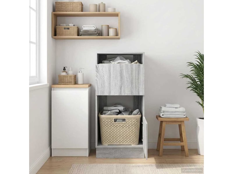 Armoire à laver gris sonoma 50x68x102 cm bois d'ingénierie - Conforama E