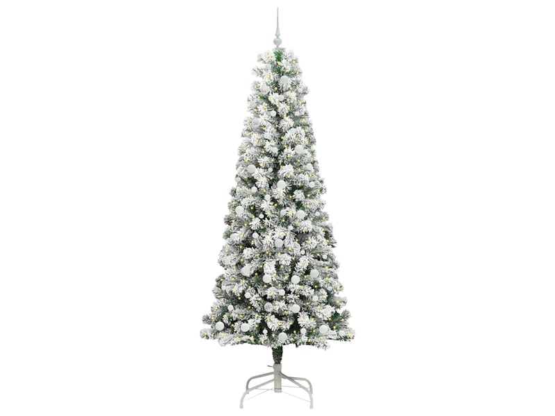  Sapin de noël, arbre de noël artificiel à branches articulées vert et blanc cf61135  - Conforama C