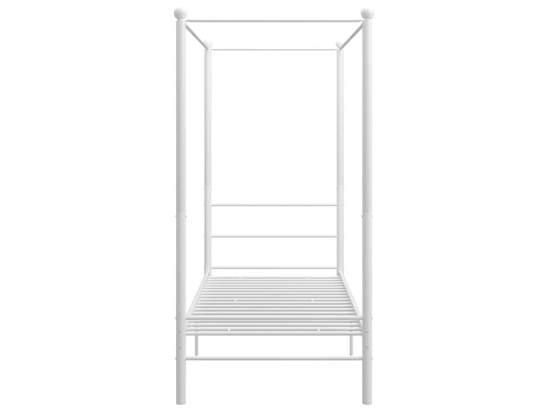  Lit simple- lit adulte -  cadre de lit à baldaquin sans matelas blanc métal 100x200 cm  - Conforama B
