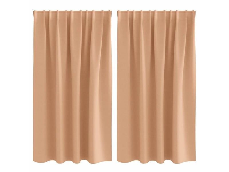  Lot de 2 rideaux occultants, rideaux black-out avec anneaux marron clair 140 x 140 cm cf44682  - Conforama A