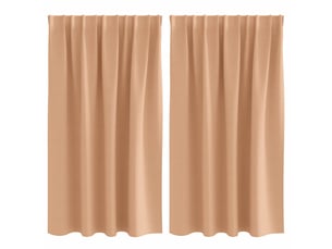 Lot de 2 rideaux occultants, rideaux black-out avec anneaux marron clair 140 x 140 cm cf44682