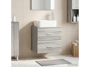 Vanité de lavabo mural, meuble de rangement sonoma gris 49.5x41x63 cm shl6350