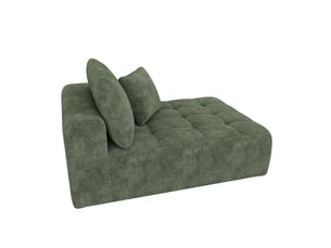 Canapé d'angle compressé droit fixe ELVMI 3 places Tissu vert