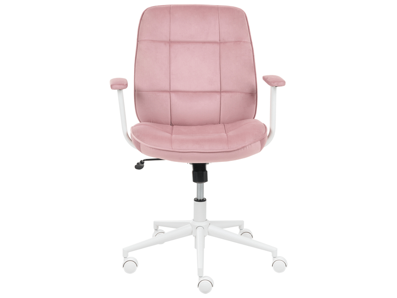 Chaise de bureau carlton velours rose - Conforama D