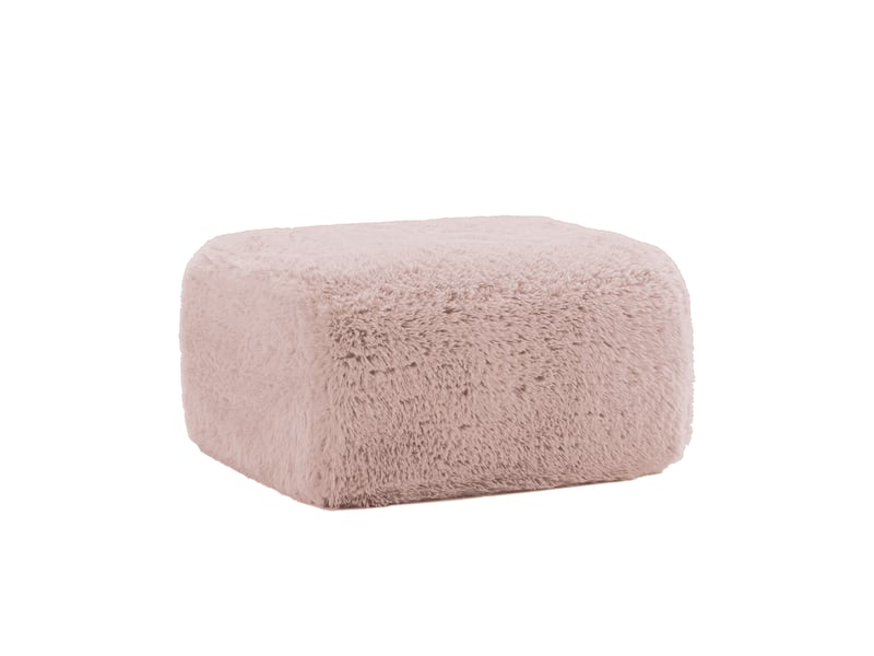 Pouf aviana en tissu peluche rose, repose-pieds moelleux pour salon moderne - Conforama D