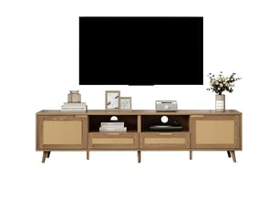 Meuble tv coloris bois clair 200 cm MERAX  meuble tv bois clair