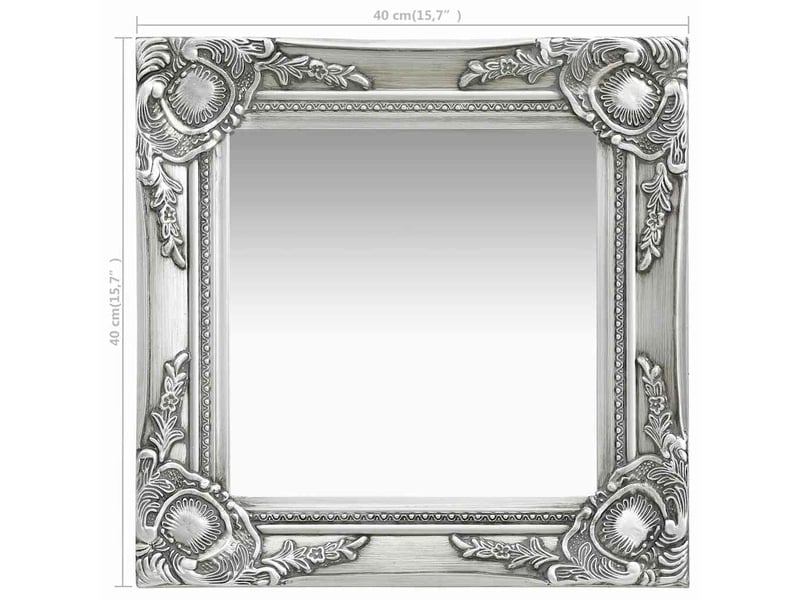  Miroir mural style baroque 40x40 cm argenté cf62878  - Conforama E