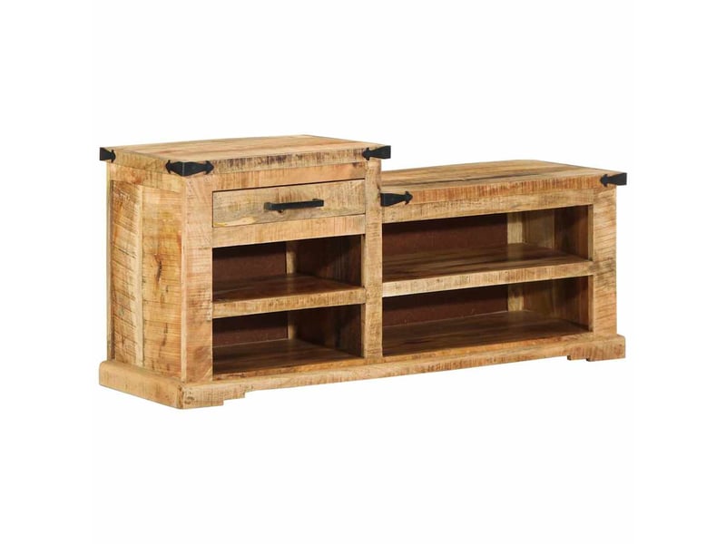  Banc d'entrée, banc d'intérieur marron 110x35x50 cm manguier brut  - Conforama B