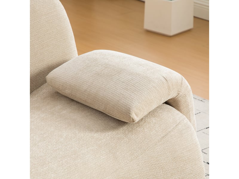  Canapé modulable chenille compressé, design salon moderne, coussins mousse haute élasticité 30d, couleur beige clair, structure antidérapante  - Conforama W