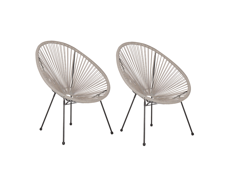  Lot de 2 chaises de jardin acapulco ii polyrotin gris clair  - Conforama A