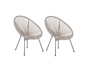 Lot de 2 chaises de jardin acapulco ii polyrotin gris clair