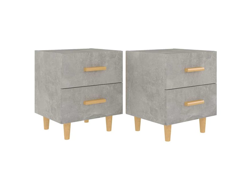  Lot de 2 tables de chevet - cabinet de chevet - table de nuit gris béton 40x35x47,5 cm  - Conforama A