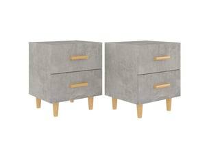 Lot de 2 tables de chevet - cabinet de chevet - table de nuit gris béton 40x35x47,5 cm