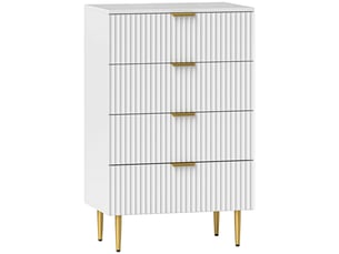 Chiffonnier 4 tiroir(s)    <strong></strong> <strong></strong> coloris blanc largeur 60 cm hauteur 96 cm