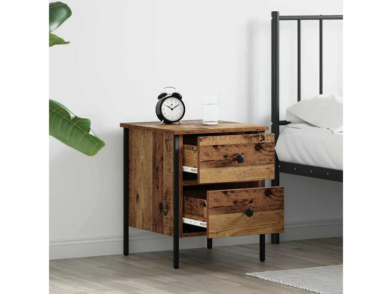  Table de chevet - cabinet de chevet - table de nuit avec tiroir bois ancien 40 x 42 x 50 cm  - Conforama C