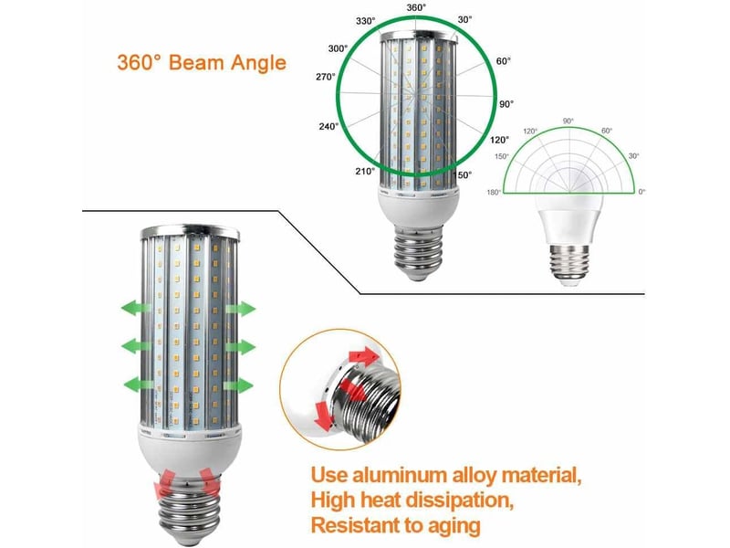  2 ampoules e40 50w aluminium 6000k 110220v  - Conforama D