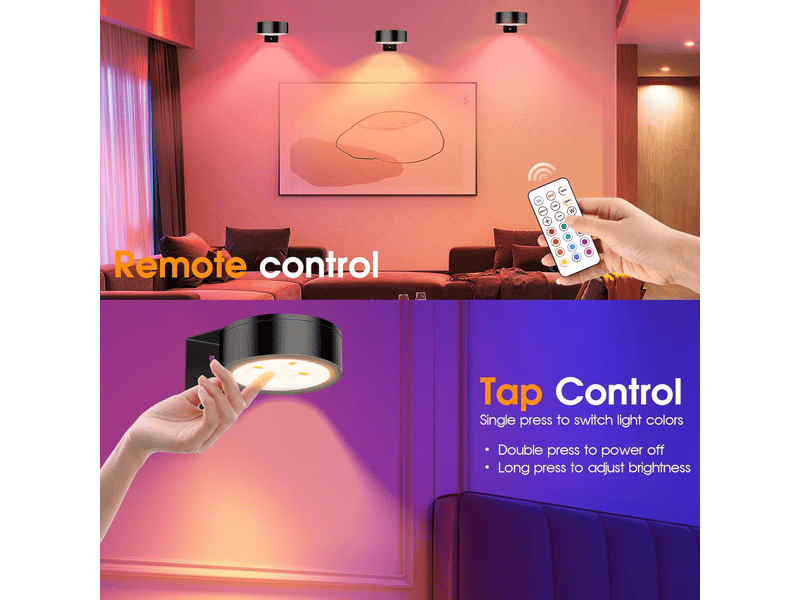  Lot de 3 luminaires led sans fil pour tableaux noirs rgb  - Conforama B