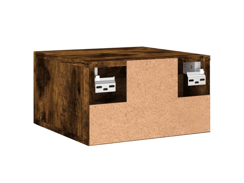 Table de chevet chanmbre, table d'appoint murale chêne fumé 35x35x20 cm shl9950  - Conforama E