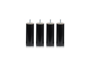 Pieds bois 25 cm noir - 4 pieds pour sommier non métalique à visser – compatibles sommier tapissier, robustes, gain de place et entretien facile