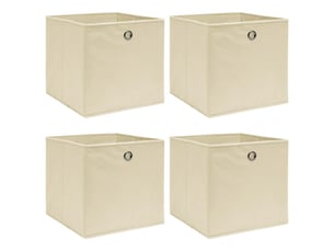 Boîtes de rangement 4 pcs crème 32x32x32 cm tissu