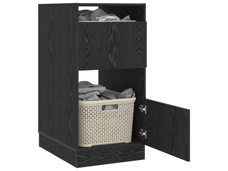 Armoire à laver chêne noir 50x68x102 cm bois d'ingénierie - Conforama C