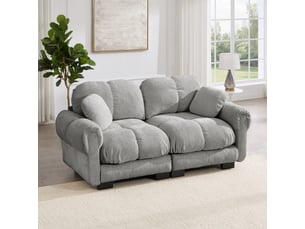 Canapé droit fixe <strong>OKMYHOME</strong> <strong></strong> 2 places Tissu gris