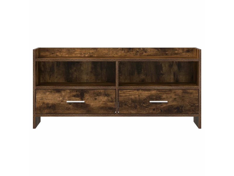  Meuble tv - banc tv - meuble de rangement 100 x 33 x 47 cm chêne fumé bois d'ingénierie  - Conforama E