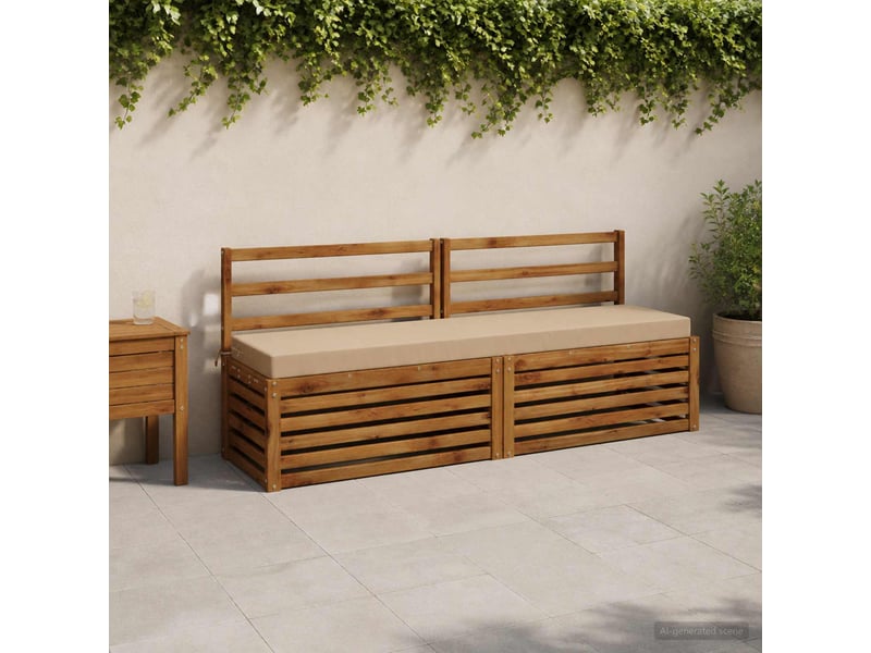  Lot de 2 coussins de banc, coussins d'assise soest 100 % polyester sable cf57425  - Conforama B